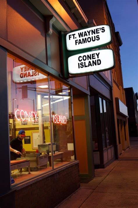 Fort wayne's famous coney island - Fort Wayne's Famous Coney Island. Established in 1914. Fort Wayne's Famous Coney Island has been in business since 1914. You can now purchase souvenirs, shirts, sweatshirts, and more from your favorite hot dog joint! 